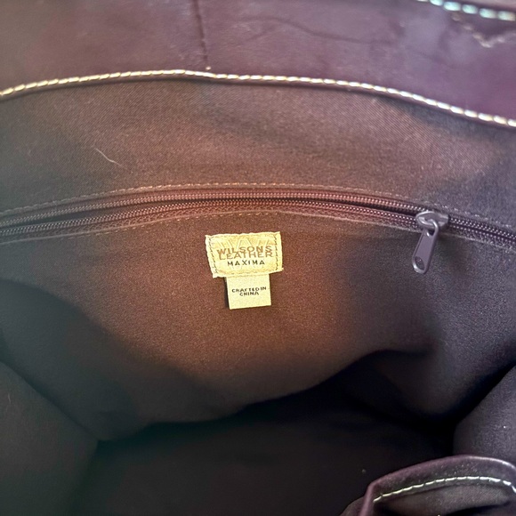 Purple leather tote - Picture 6 of 8